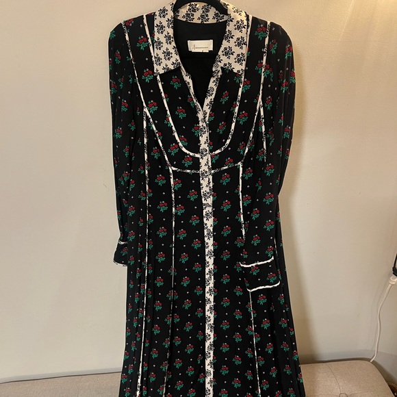 Anthropologie long sleeve midi shirt dress in Garden Rose Print. Size L - Picture 3 of 3